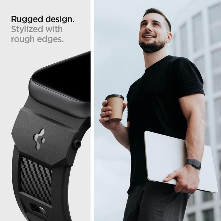 Immagine prodotto Spigen FASCICOLO RUGGED Apple Watch 4/5/6/7/8/SE (38/40/41MM) NERO OPACO (41 mm, 38 mm, 40 mm, Poliuretani termoplastici (TPU))