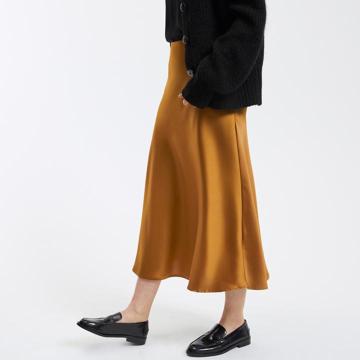 Image du produit La Redoute Collections Longue jupe en satin en A-ligne Signature MARION (44)