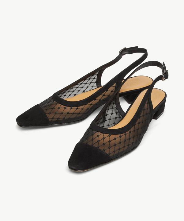 Immagine prodotto Comma Pantoletten Slingback-Ballerinas aus Veloursleder und Mesh (39)