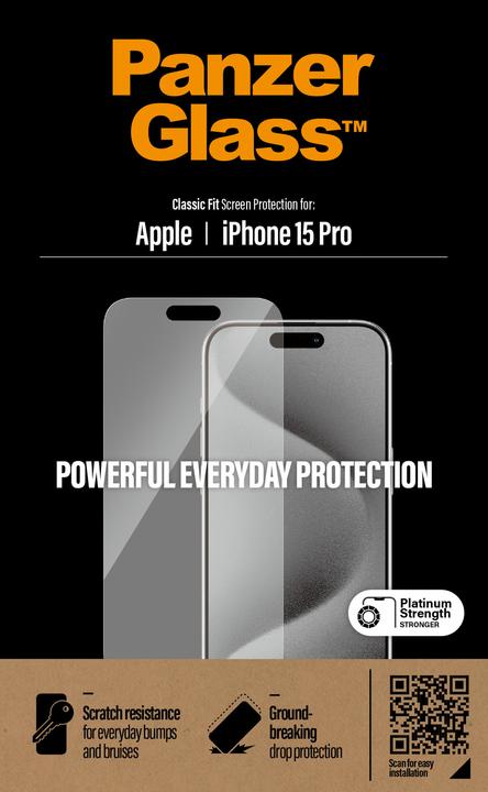 Produktbild PanzerGlass Screen Protector (1 Stück, Apple iPhone 15 Pro)