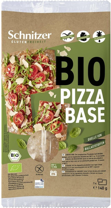 Schnitzer Bio Pizzabase glutenfrei Einzelpackung (140g) (140 g)