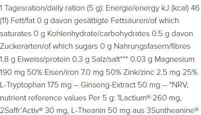 Nährwerte und Zutaten Sponser Relax und Recover (Orange-Peach, 1 Stk., 120 g)