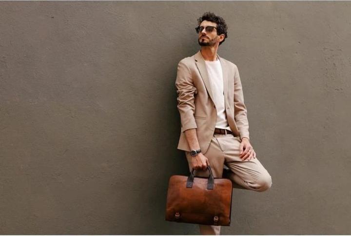 Image du produit Only-Bags.Store Porte-documents en cuir véritable, sacoche en cuir Messenger