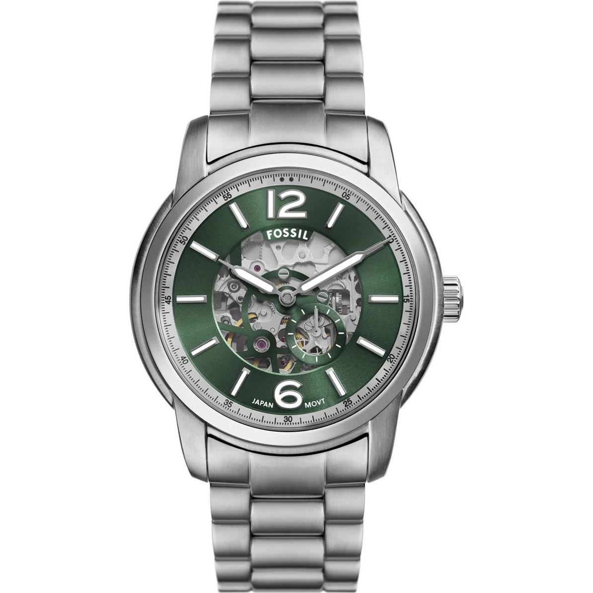 Fossil, Armbanduhr, Herrenuhr HERITAGE, Silber, (43 mm)