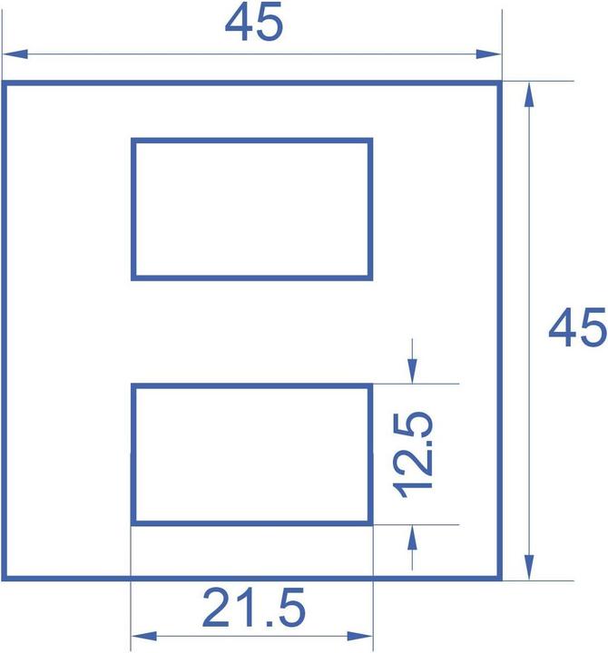 Immagine prodotto Delock Copertura del modulo Easy 45 2 x ritaglio rettangolare 12,5 x 21,5 mm, 45 x 45 mm 5 pezzi nero