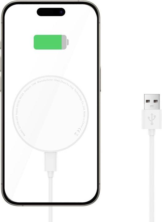Actual product image Tech-Protect QI15W-A33 inductive charger with MagSafe and stand with USB-A / USB-C cable - white (15 W)