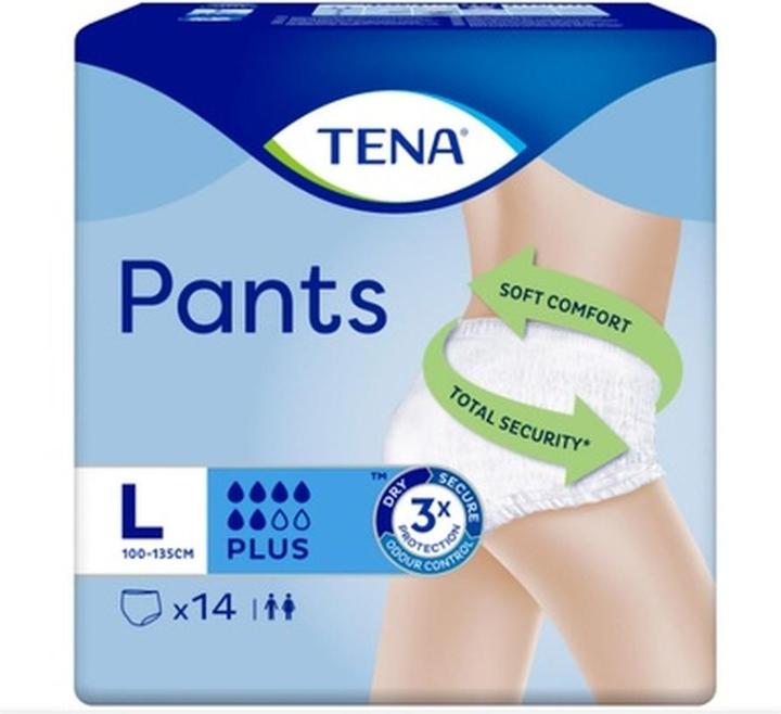 Tena Pants Plus Large Size 14u - Comfortable And Discreet Incontinence Protection (14x, Large)
