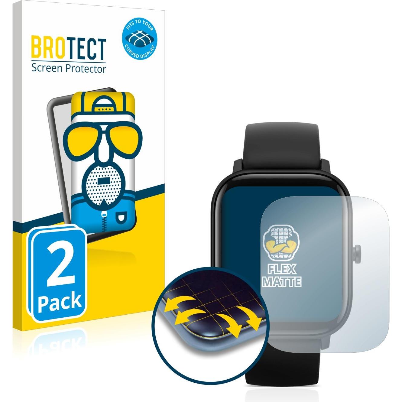 BROTECT Full-Cover Displayschutz Matt, Smartwatch Schutzfolie, Grau