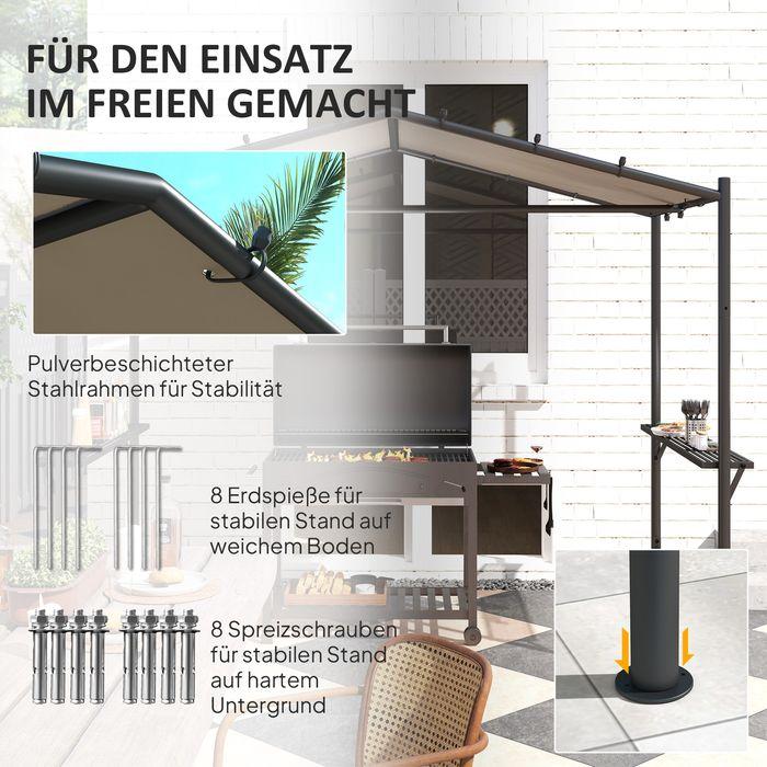 Produktbild Swisshandel24 Grillpavillon 277x149x230 cm wasserdicht flammhemmend, Khaki (277 cm, 149 cm)