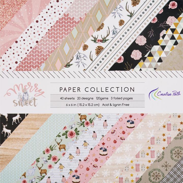 Image du produit VBS Bloc de papier "Merry Christmas", 40 feuilles (120 g/m², 40x)