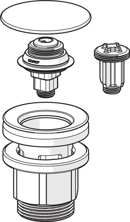 Immagine prodotto Oras Valvola a pavimento push open - con apertura a spinta e uscita fissa