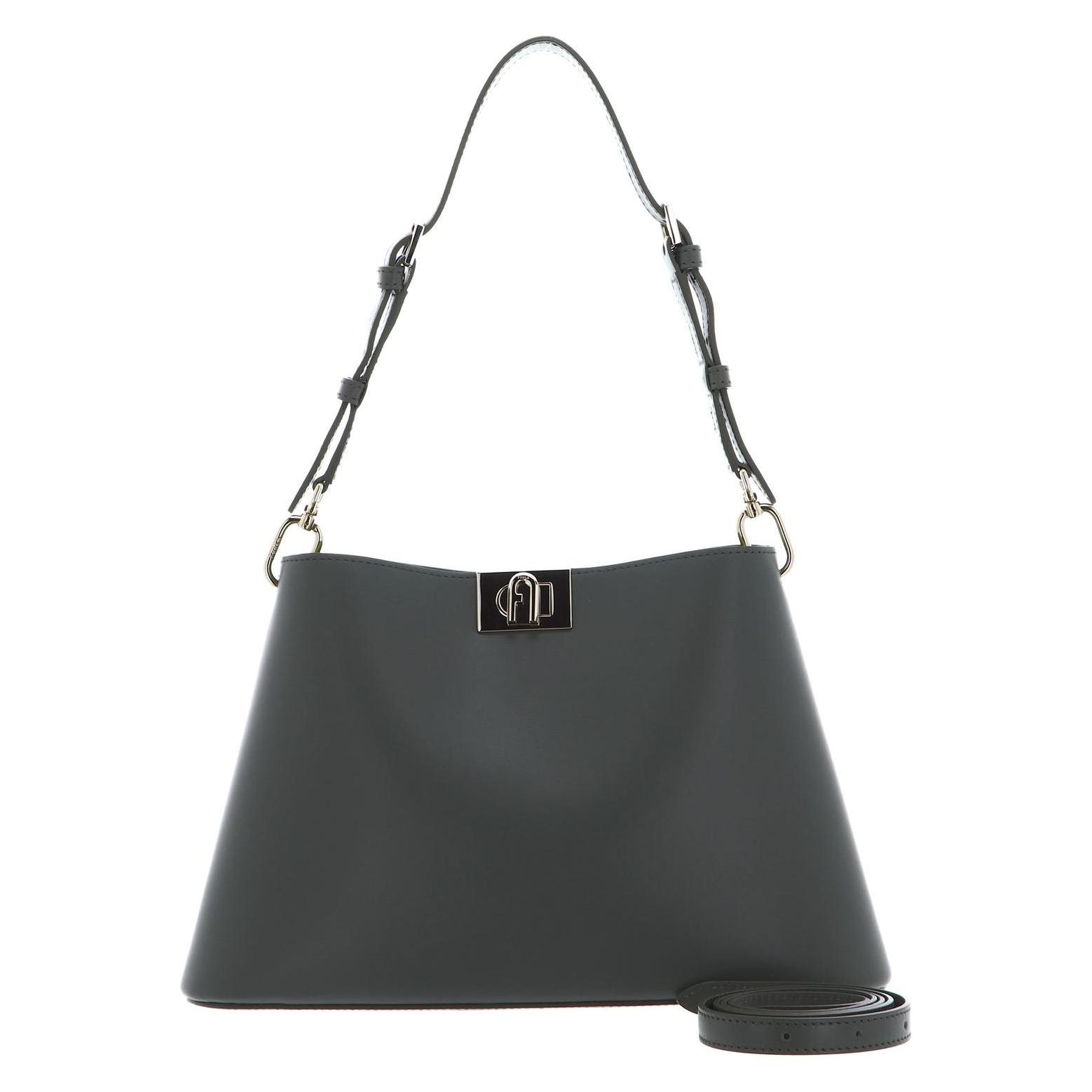 Furla, Damen, Handtasche, Schultertasche "Fleur" Dunkelolive, Grün