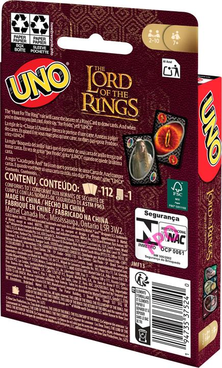 Actual product image Mattel UNO The Lord of The Rings Card Game for Kids, Adults & Family Night Inspired by the Movies (Dutch, English, French, German, Italian, Portuguese, Spanish, 2 - 10 Players)