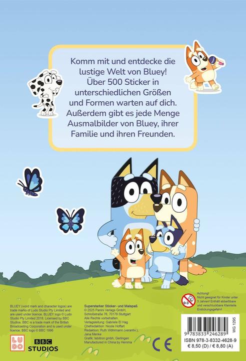 Produktbild Panini Bluey: Superstarker Sticker- und Malspass (500 Sticker)