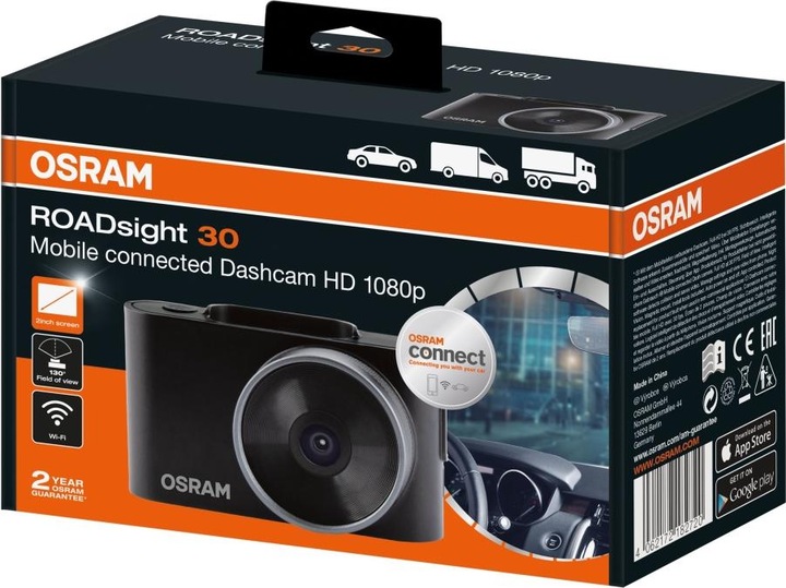 Produktbild Osram Dashcam ROADsight 30 (Beschleunigungssensor, WLAN, Full HD)
