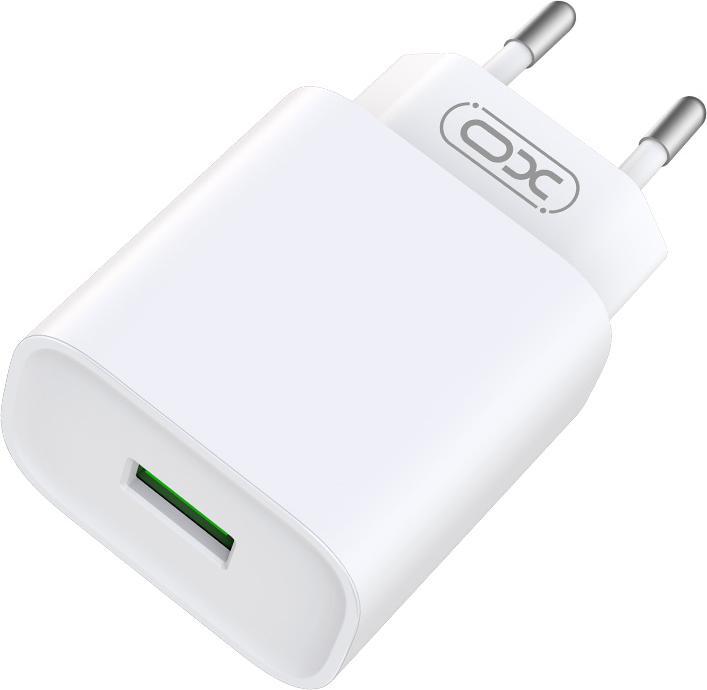 Actual product image xO wall charger CE02D QC 3.0 18W 1x USB white + USB-C cable (18 W, 1 portion)