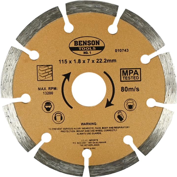 Image du produit Benson Disque diamant 115 mm segmenté