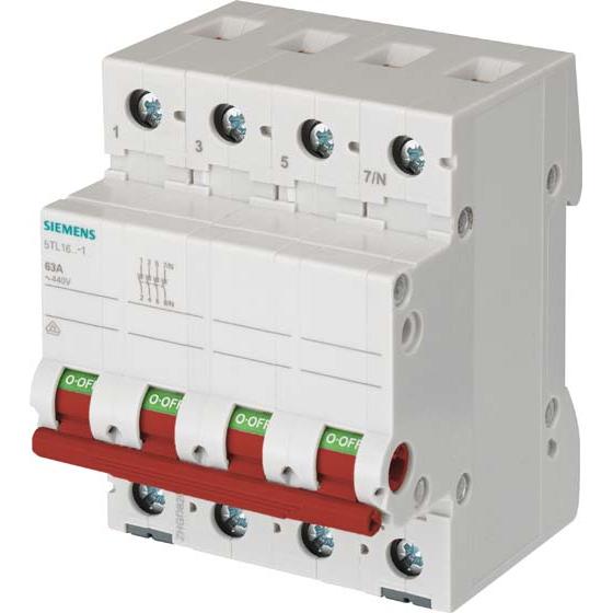 Siemens, Systemstromversorgung, 100A triple pole+neutral, red handle