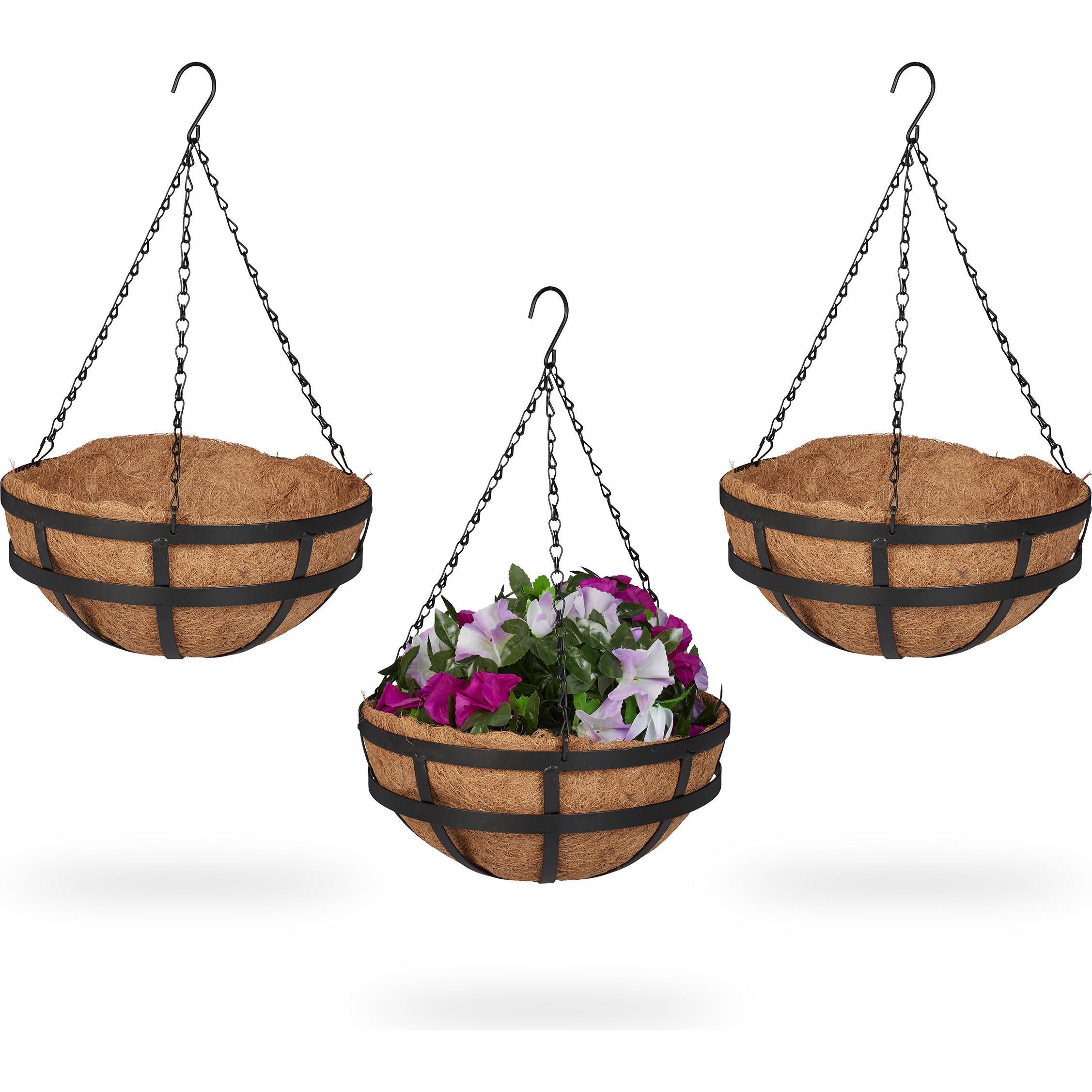 Thumbnail - Relaxdays, Blumentopf, 3x Blumenampel (31 cm)