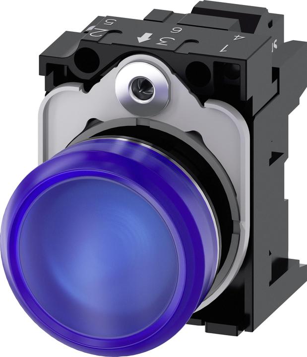 Produktbild Siemens Leuchtmelder komplett 1f LED UC rnd hoch 3SU1152-6AA50-3AA0