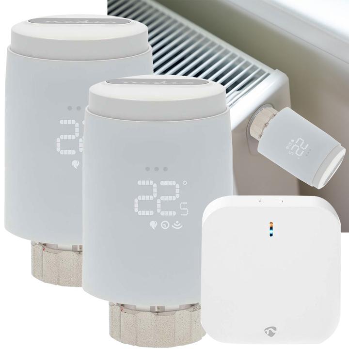 Image du produit Nedis 2er-Set Smartes Heizkörperthermostat inkl. Zigbee-Gateway