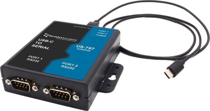 Produktbild Brainboxes 2 Port RS232 USB-C to Serial