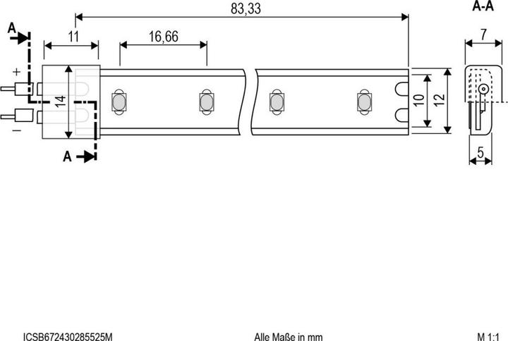 Produktbild EVN ICSB672430285525M LED-Strip IP67 (Bernstein, 2500 cm, Indoor)