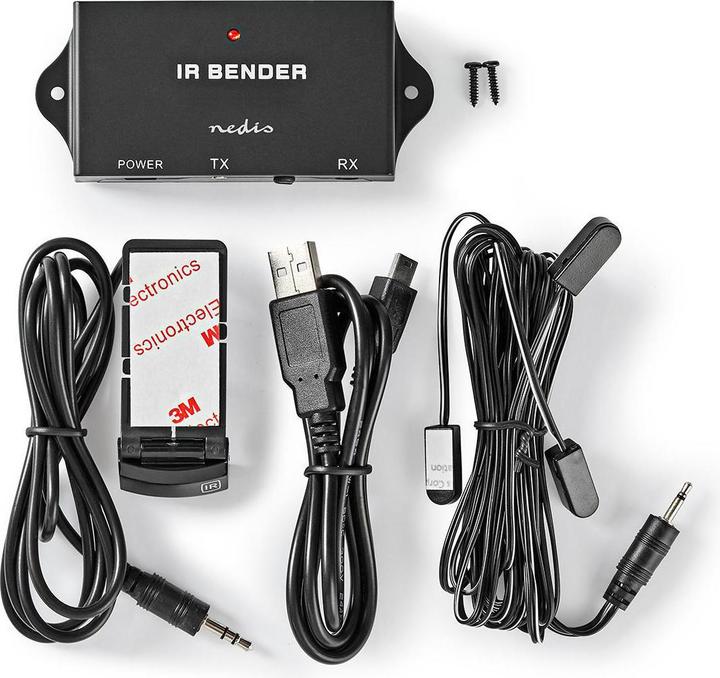Actual product image Nedis IR Remote Control Extender Signal Range: 7.0 m 3 Devices ABS Black (Device-specific remote control, Infrared)
