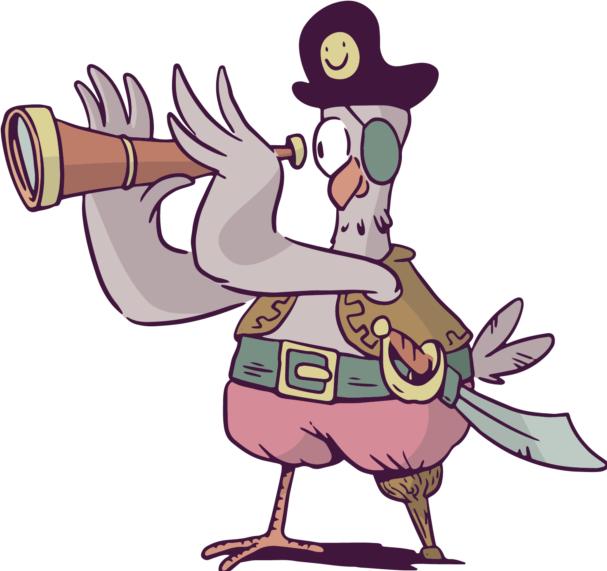 Bügelbilder Bügelbild Comic Pirat Pigeon (1 x)