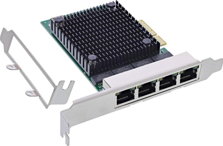 Immagine prodotto InLine Scheda di rete Quad Gigabit, 4x RJ45 2.5Gb/s, PCIe x4, inclusa staffa per slot a basso profilo (PCIe)