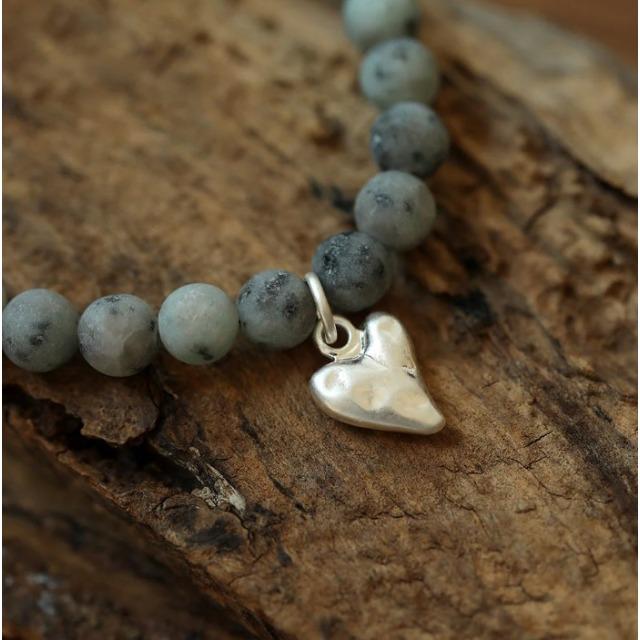 Image du produit Andreani Armband aus echtem Kiwi Jaspis mit Herzanhänger von