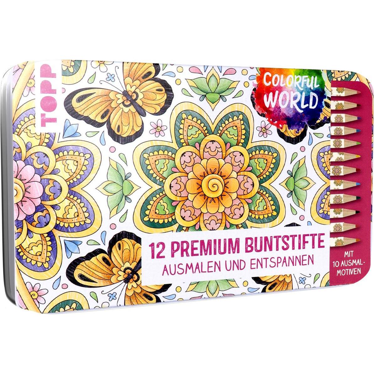 Topp, Malstifte, Colorful World Designdose mit 12 Buntstiften (Multi, 12 x)