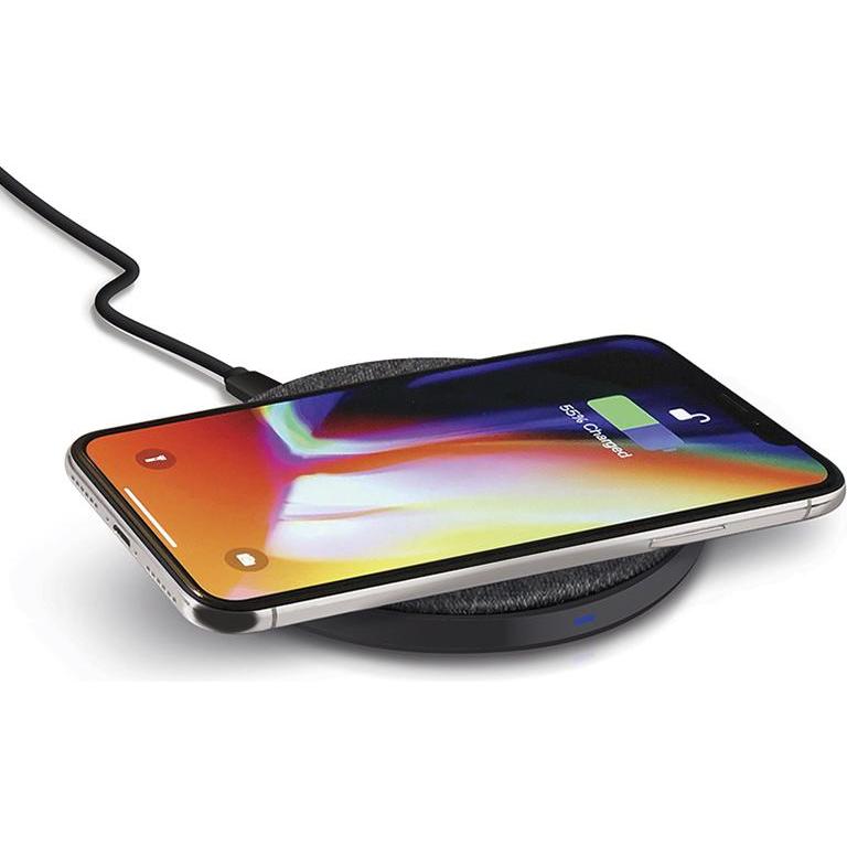 Thumbnail - Alogic Ladegerät Wireless Pad mit USB-A zu C Kabel (10 W), Wireless Charger, Grau