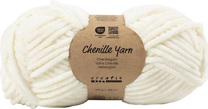 Produktbild Creativ Company Velour Yarn, L: 105 m, needle 5-6, off-white, 100 g/ 1 ball (105 m)