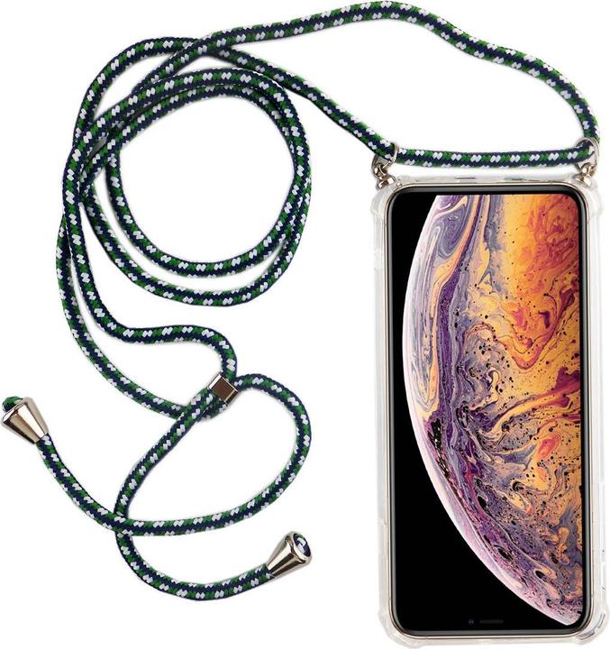 Produktbild König Design Apple iPhone X Handykette Hülle mit Band Case zum umhängen mit Kordel Etui Grün