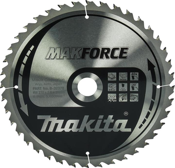 Productafbeelding Makita MAKFORCE Cirkelzaagblad Ø 270x30x40Z