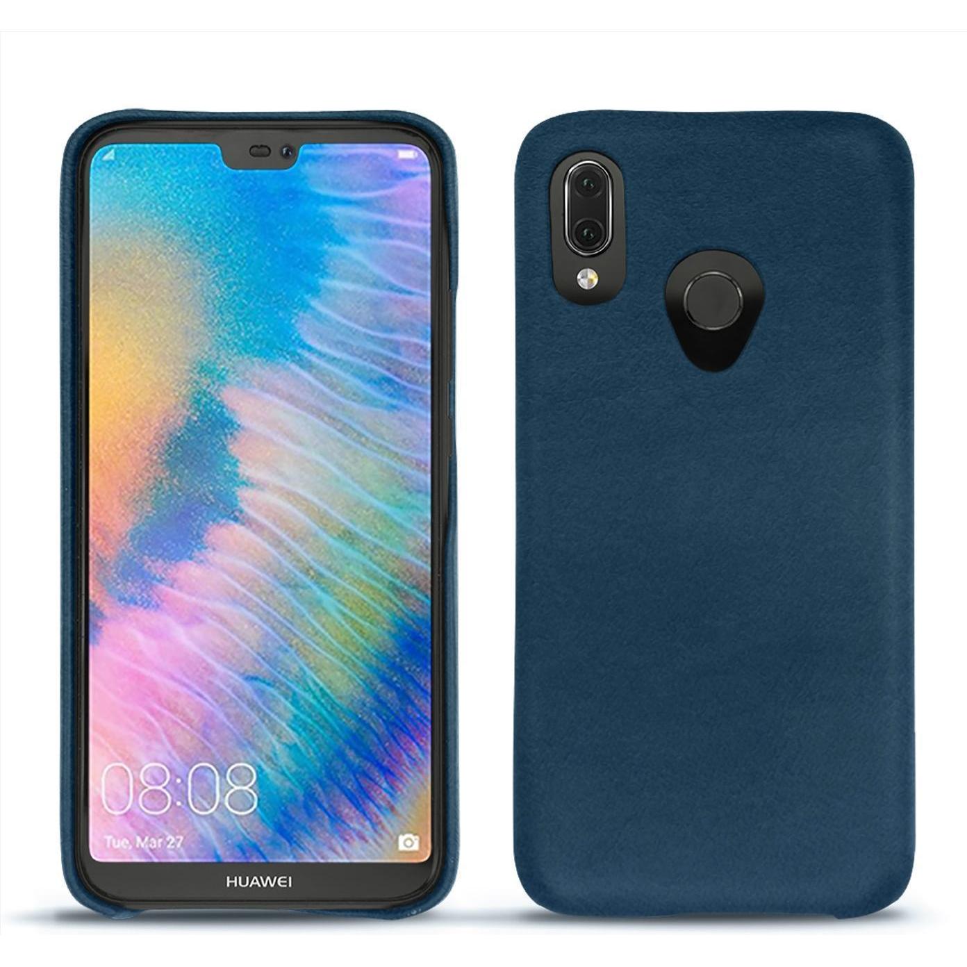 Noreve Lederschutzhülle (Huawei P20 Lite), Smartphone Hülle, Blau