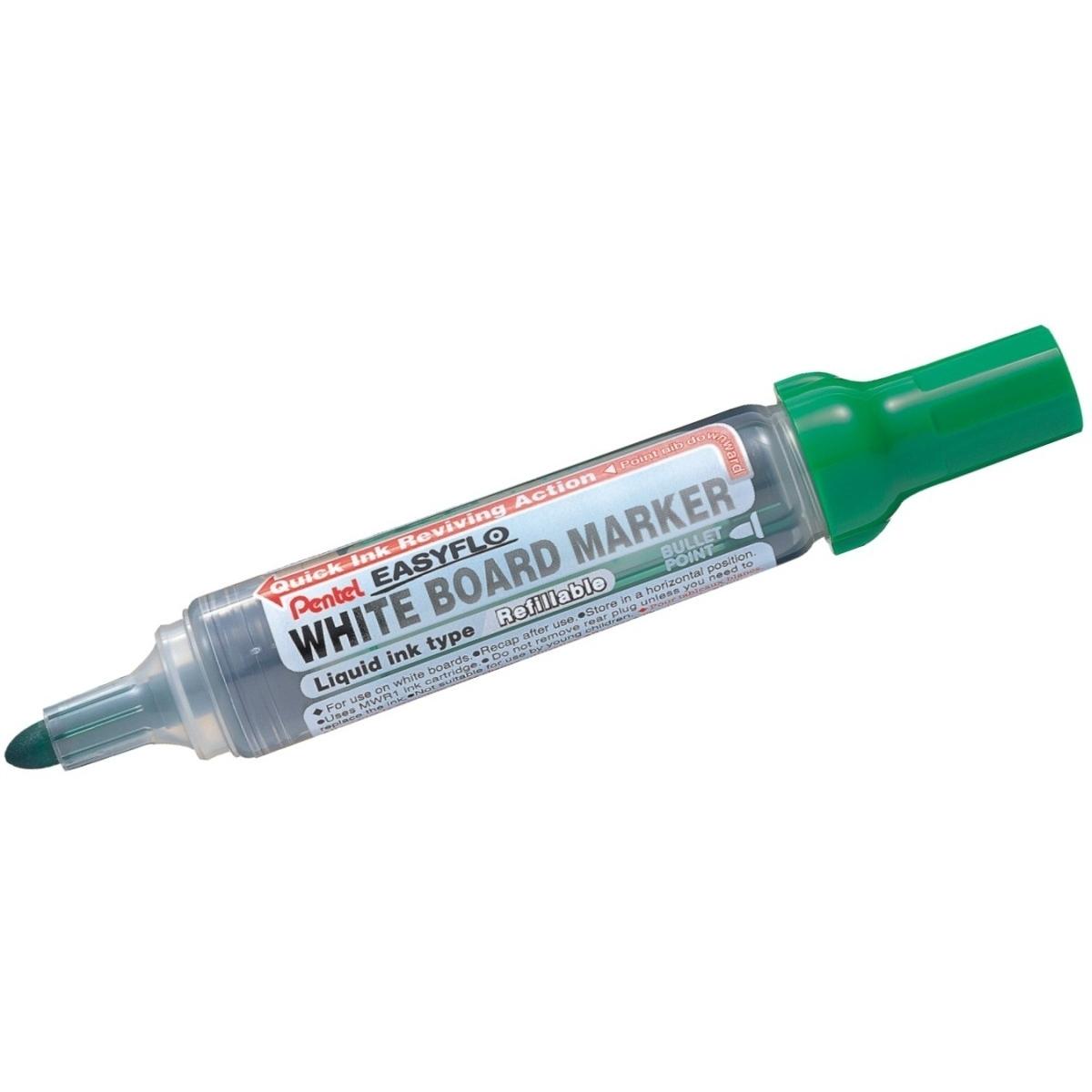 Pentel, Marker, Whiteboard-Marker EASYFLO MW50M, Rundspitze, grn (Grün, 2.50 mm, 1 x)
