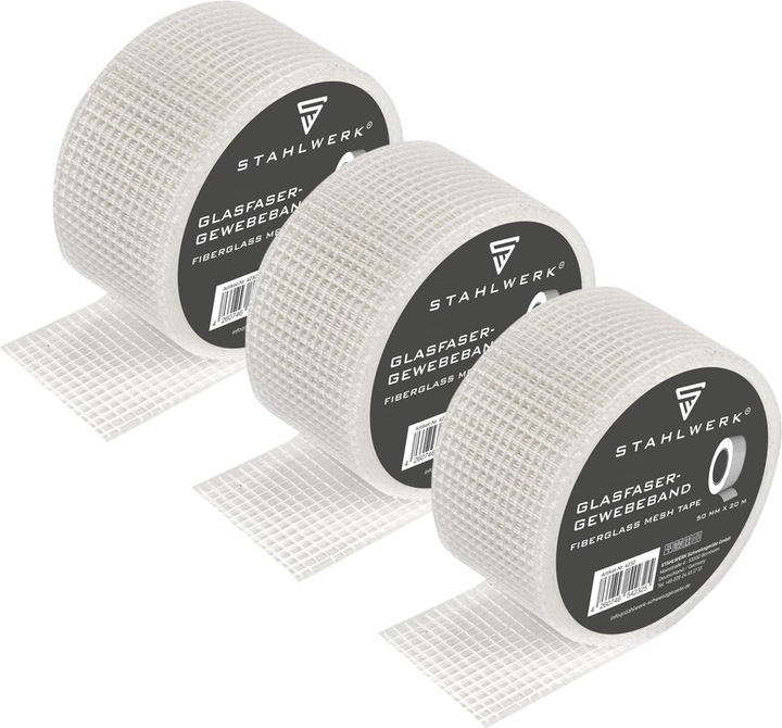 Produktbild Stahlwerk Glasfaser-Gewebeband 3er Set 20 m x 50 mm, selbstklebend (50 mm)