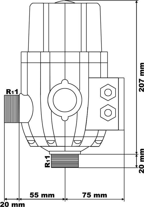 Produktbild Wiltec Druckschalter Kabel EPC-2 230V 1-phasig Pumpensteuerung Hauswasserwerk (Hauswasserpumpe)