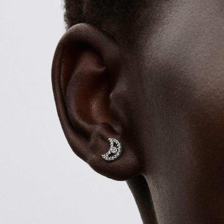 Actual product image Pandora Sparkling Moon Stud Earrings (Silver 925)