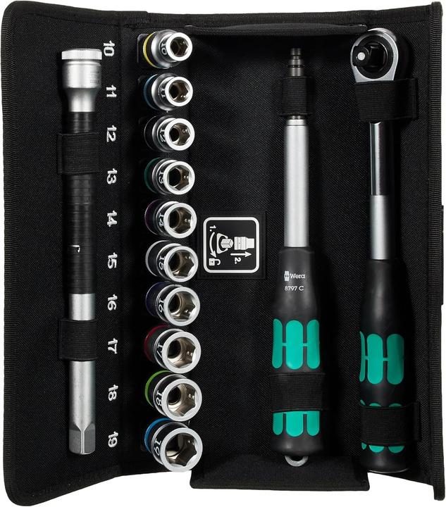 Produktbild Wera 8006 SC 1 Zyklop Hybrid-Knarrensatz (10 mm, 11 mm, 12 mm, 13 mm, 14 mm, 15 mm, 16 mm, 17 mm, 18 mm, 19 mm)