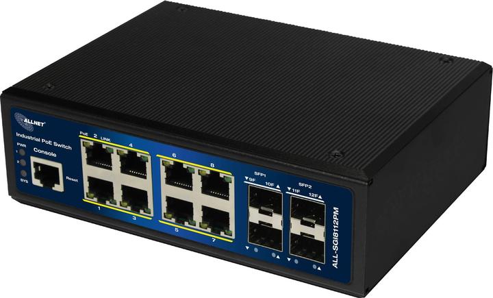 Image du produit Allnet Switch industriel full managed Layer2+ 12 Port GbE &bull PoE Budget 240W &bull 8x PoE at &bul (12 ports)