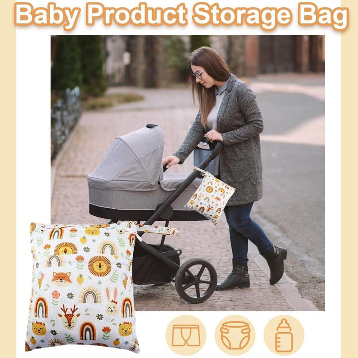 Actual product image ASMI 3 Stück Wetbag Windeltasche Set 30x36cm + 28x30cm + 20x25cm