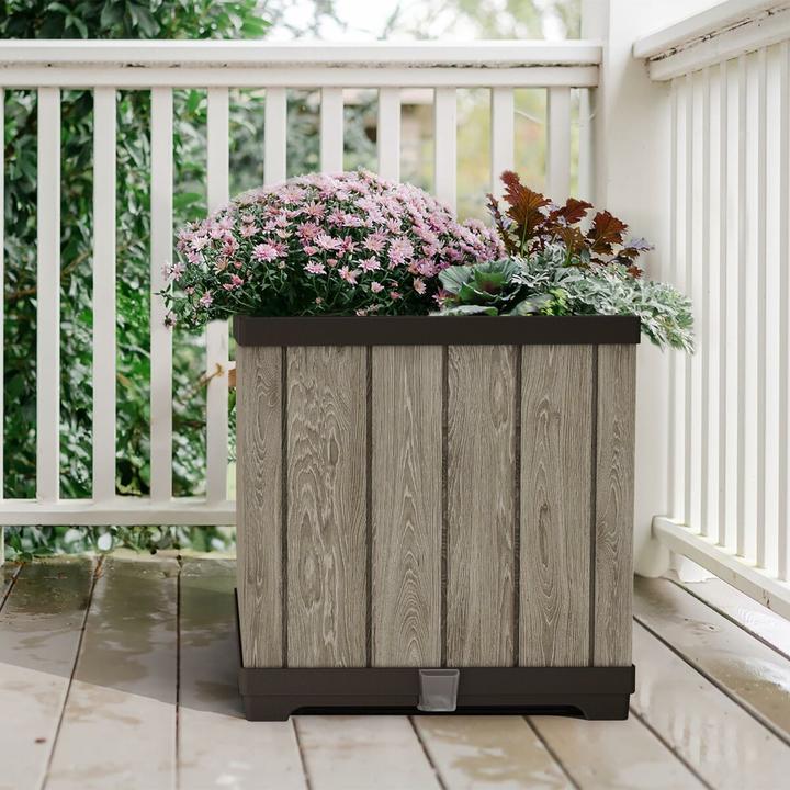 Actual product image Keter Donica ogrodowa w kolorze ashwood 262635 (45.50 x 45.50 x 45.50 cm)