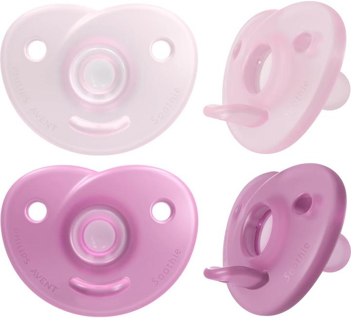 Philips Avent Soothie silikona maneklitis ar silikona vairogu 0-6M 2 gab. (2x, 0 - 6 Months)