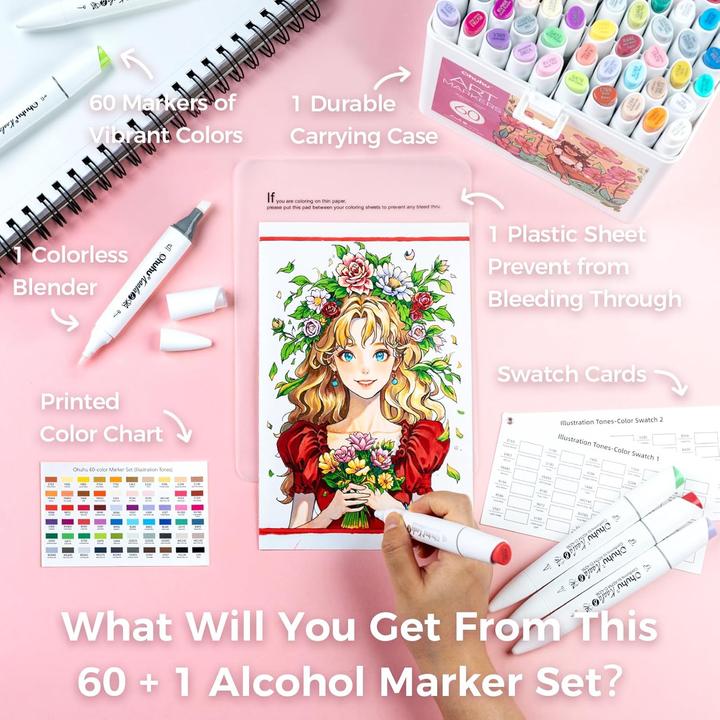 Image du produit Ohuhu Marqueurs d'art Kaala Couleurs d'illustration (60x)