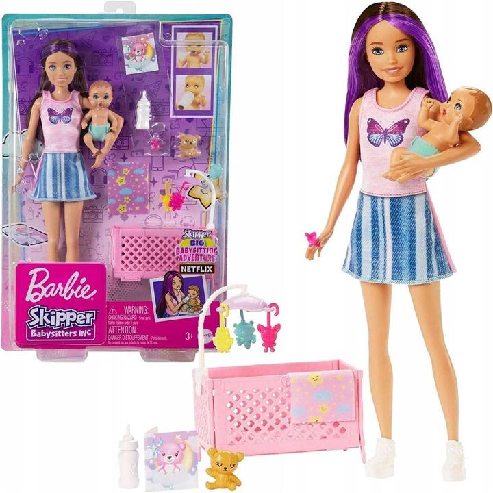 Actual product image Barbie Skipper Babysitter Nanna with Black and Blue Hair