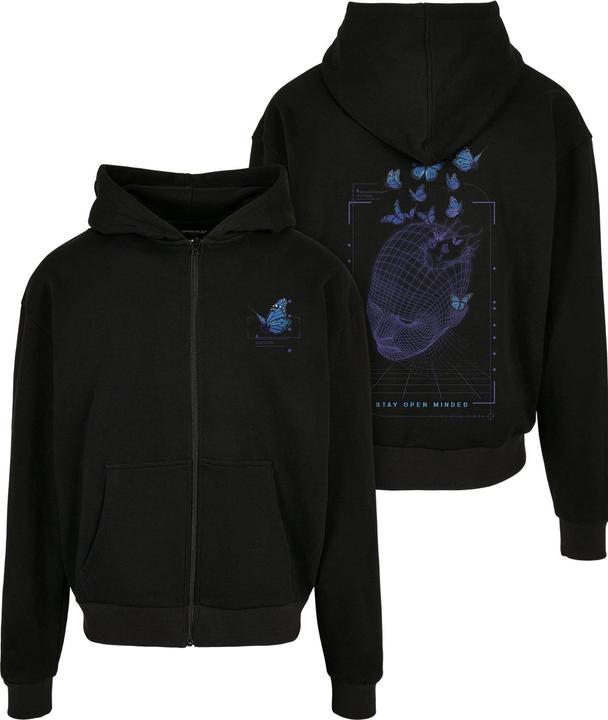 Actual product image Mister Tee Grid Head Butterfly Oversize Zip Hoody - 131379 (5XL)