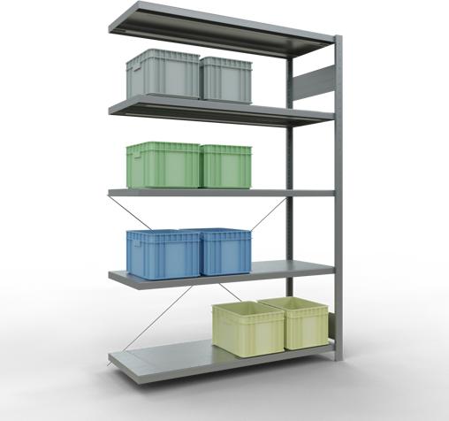 Produktbild Schulte Lagertechnik Stecksystem Anbauregal MULTIplus250 mit Kreuzstrebe